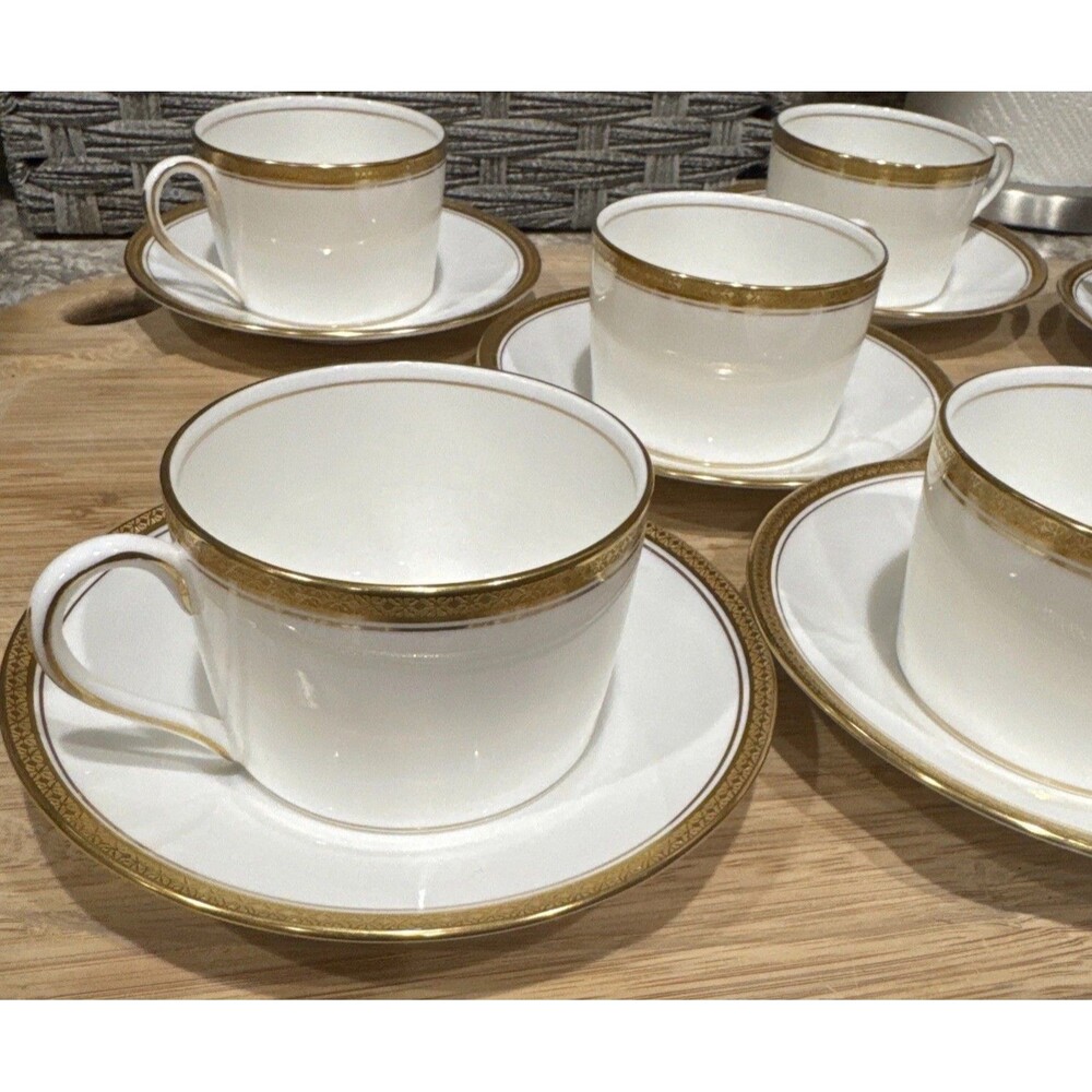 COALPORT 'ELITE' GOLD Bone Chine 24 kt Gold Demitasse Cup & Saucer Set Vintage